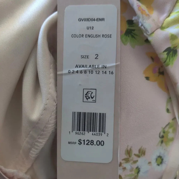 BCBG Generation Floral Ruffle Faux Wrap Sleeveless Dress Sz 2 High-low Pink - Picture 6 of 9